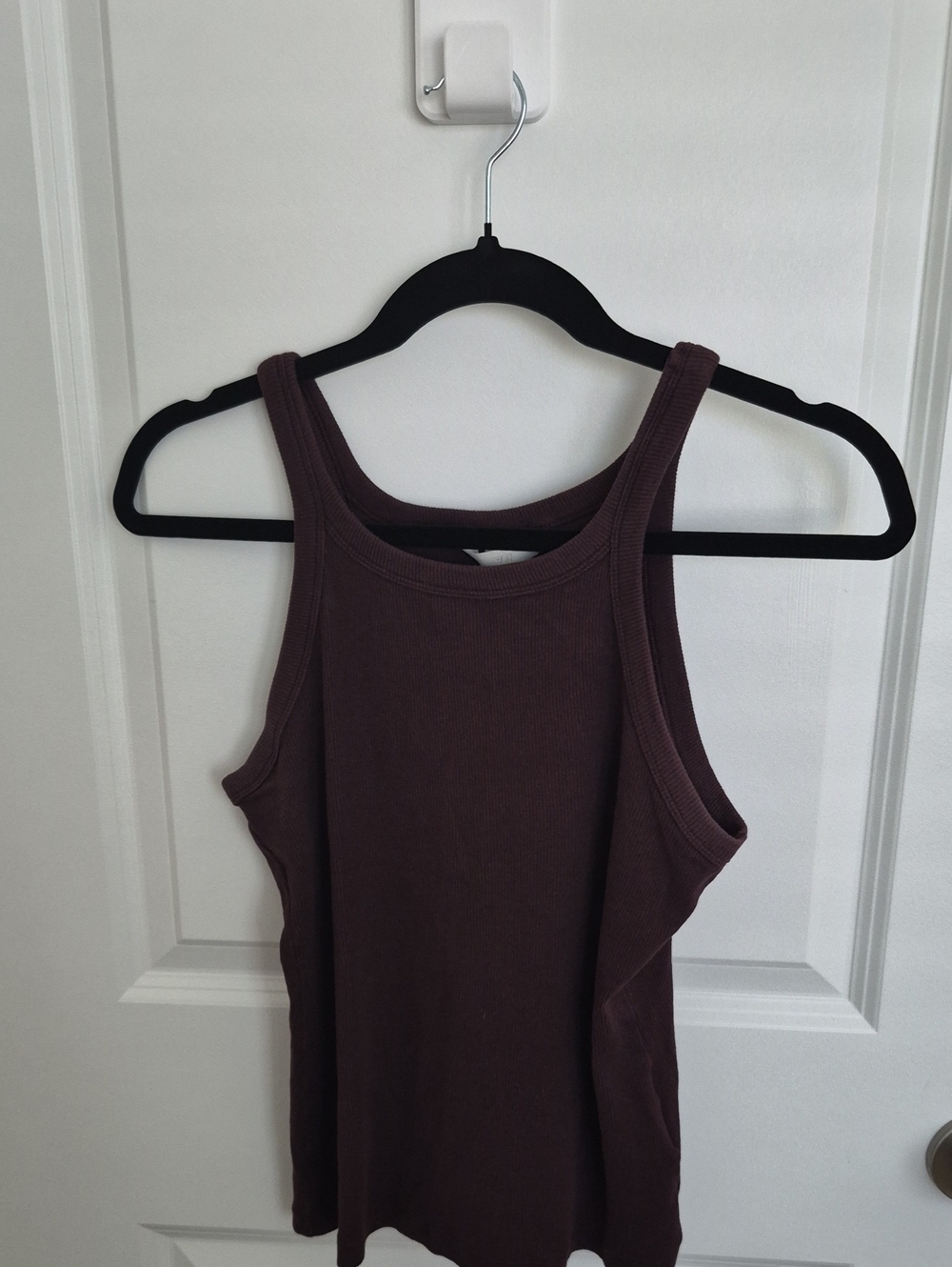 Women H&M Ribbed Tank Top in Brown